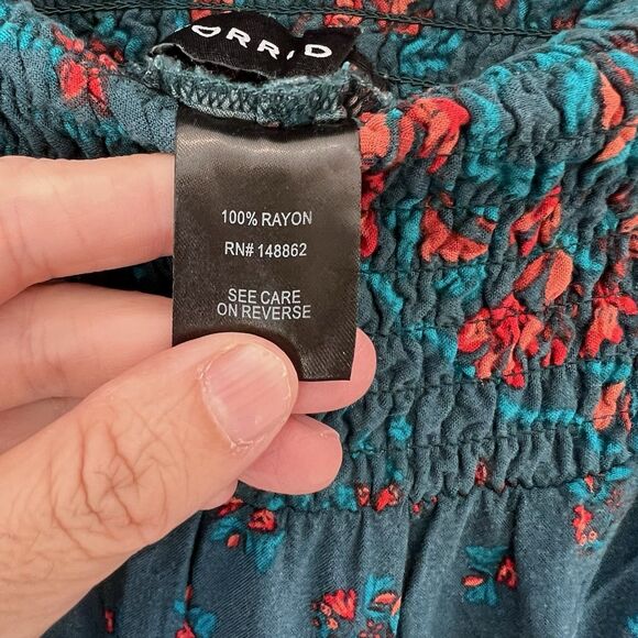 Torrid Pull-On Wide Leg Challis Smocked Waist High-Rise Pant Boho Festival 1XT - Picture 8 of 13